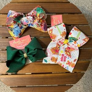 NWOT Handmade Christmas Hair Bows 3pcs / Gingerbread/Princess